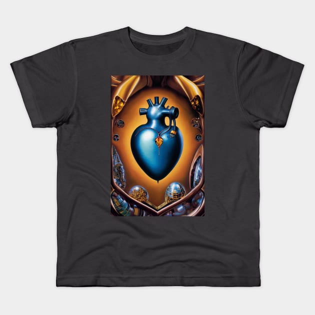 Steampunk mechanical heart Kids T-Shirt by Dendros-Studio